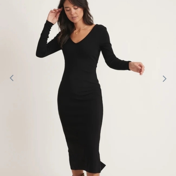 Marine layer Lexi Rib V-Neck Maxi Dress in green - Picture 3 of 5